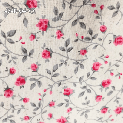 Tecido Linho com Algodão - Coleção Artesanato - Estampa Mini Rosas
