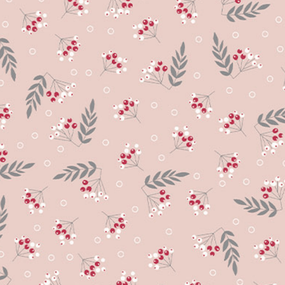 Tecido Linho Misto com Algodão  Estampa Raminhos de Guaraná