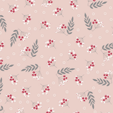 Tecido Linho Misto com Algodão  Estampa Raminhos de Guaraná