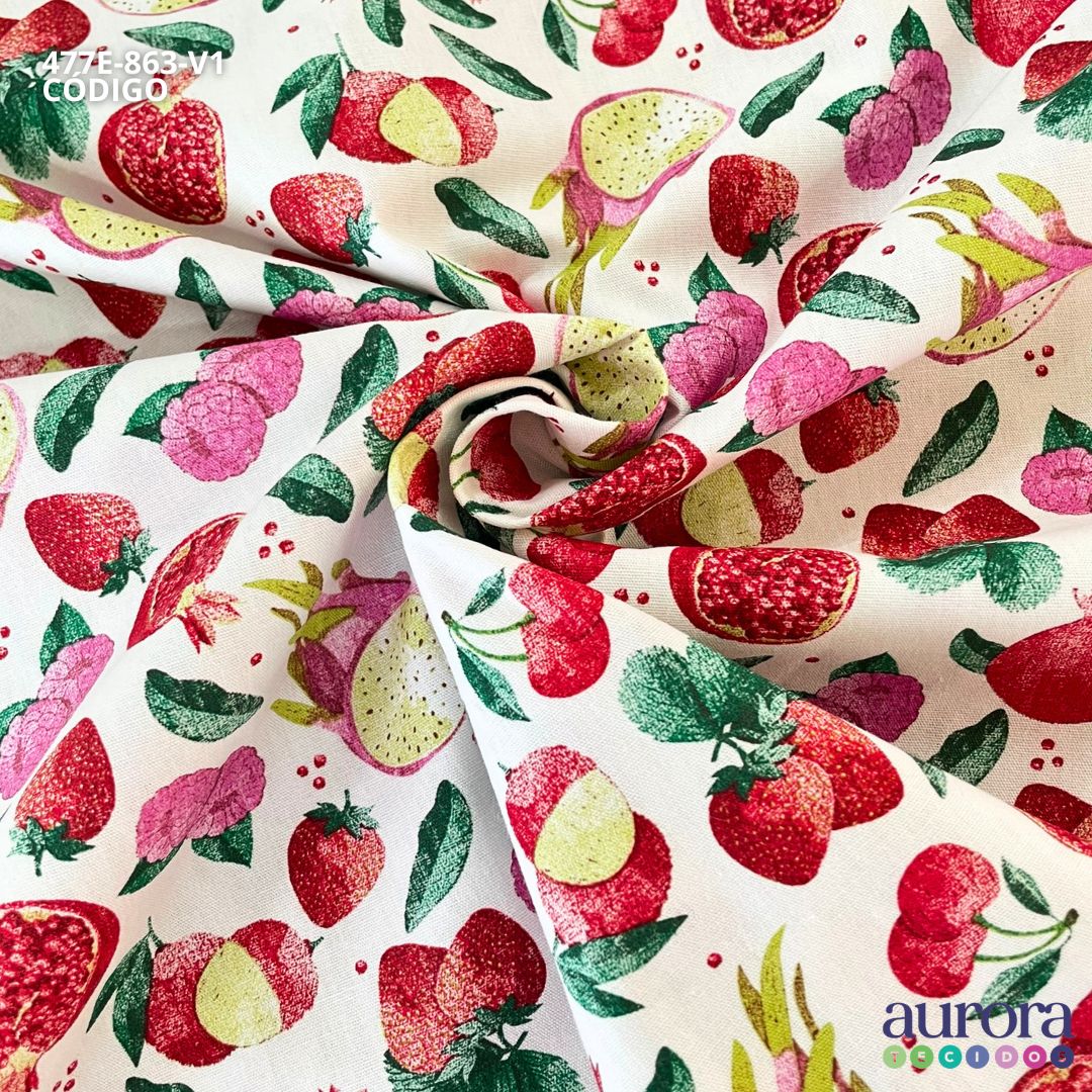 Tricoline Modena 100% Algodão - Pitaya e Romã