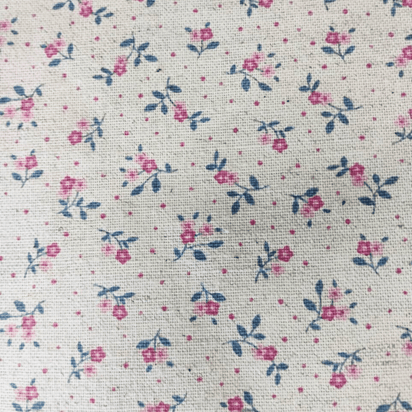 Tecido Linho com Algodão - Coleção Artesanato -Estampa Mini Florzinhas