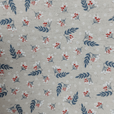 Tecido Linho Misto com Algodão  Estampa Raminhos de Guaraná