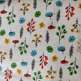 Tecido Linho com Algodão - Coleção Artesanato -  Estampa Floral Colorido