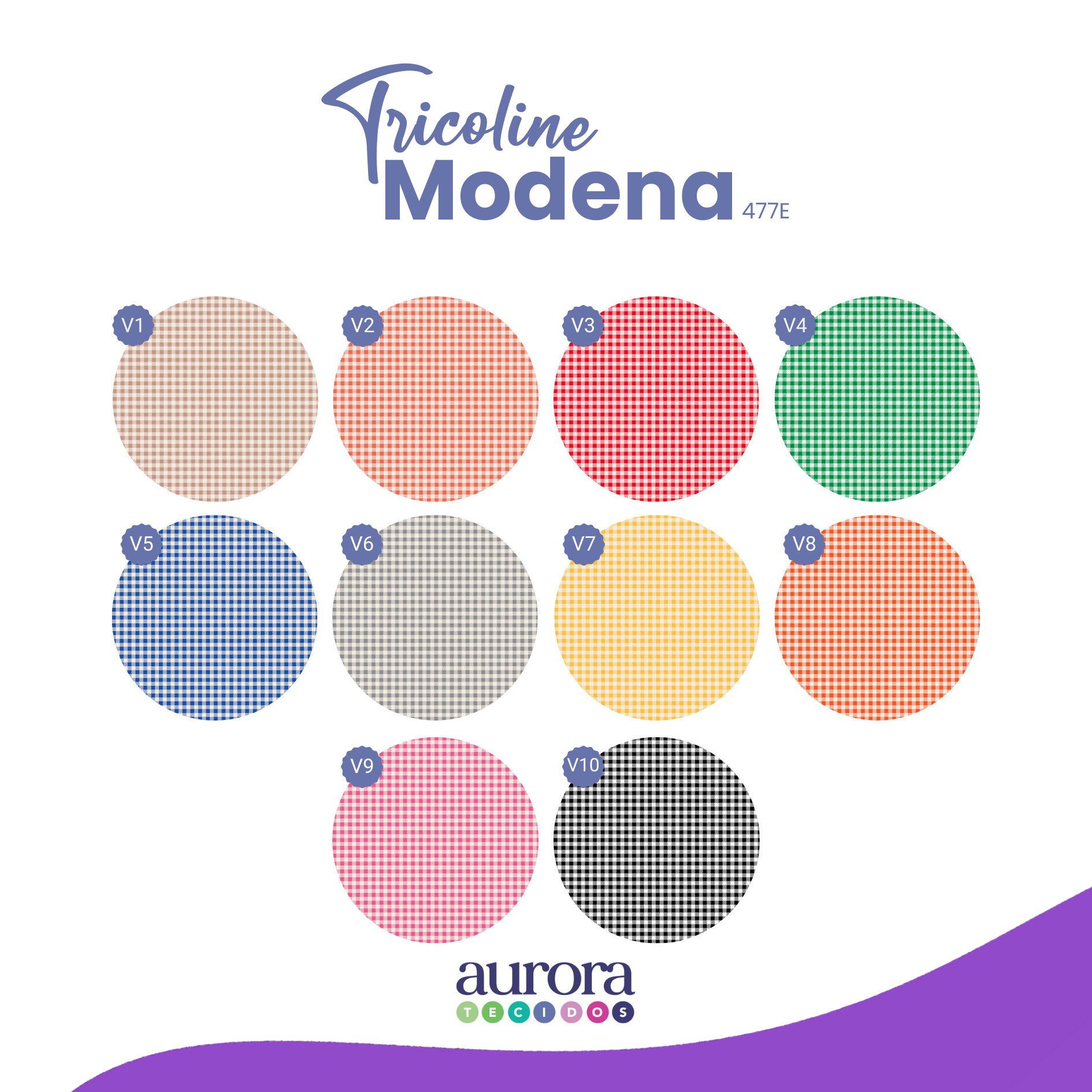 Tricoline Modena 100% Algodão - Xadrez Vichy