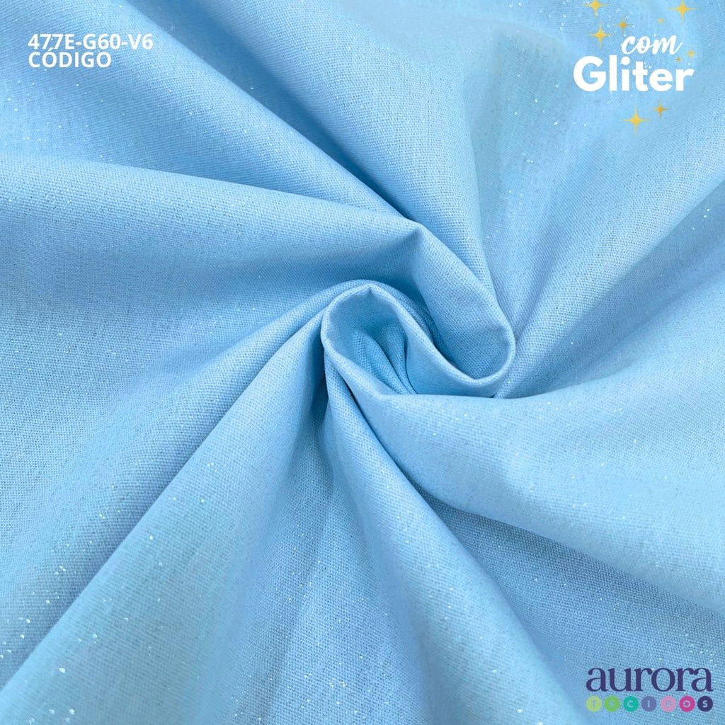 Tricoline Modena 100% Algodão- Liso c/ Gliter Prata