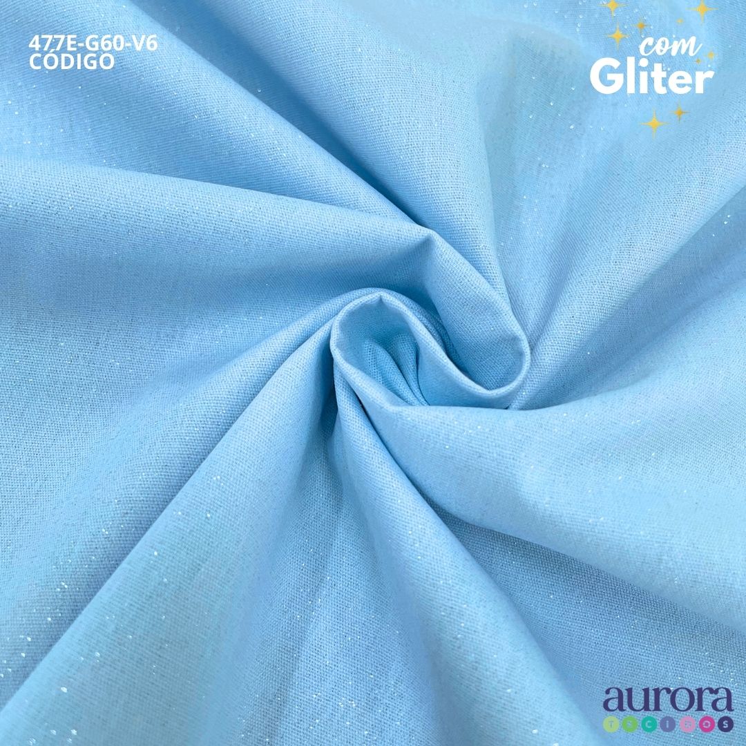 Tricoline Modena 100% Algodão- Liso c/ Gliter Prata