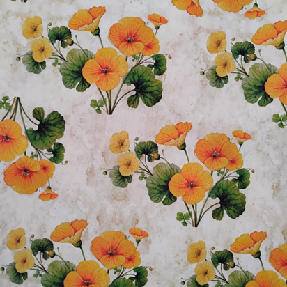 Tricoline Digital 100% Algodão - Coleção Artesanato- Estampa Flor de Outono