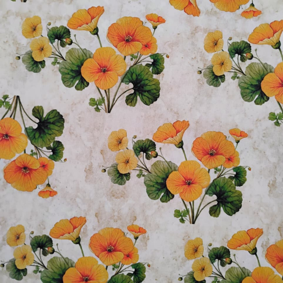 Tricoline Digital 100% Algodão - Coleção Artesanato- Estampa Flor de Outono