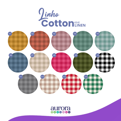 Cotton Linen - Linho com Algodão - Estampa  Xadrez