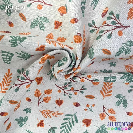 484E - Cotton Linen - Linho com Algodão - Galhos e Folhas