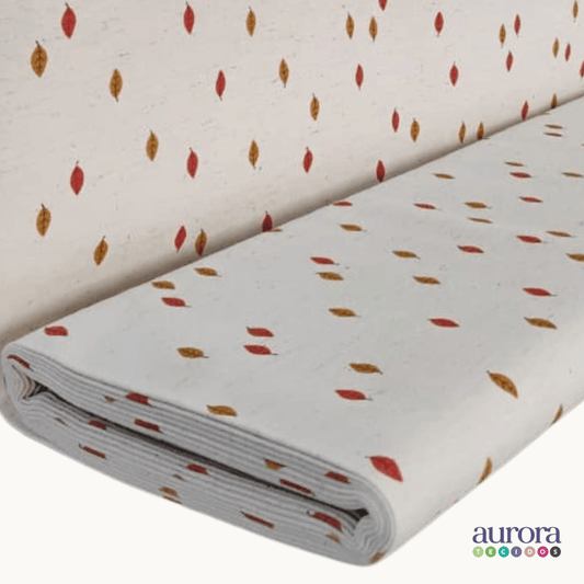 Tecido Linho com Algodão - Coleção Artesanato - Estampa Mini Folhas