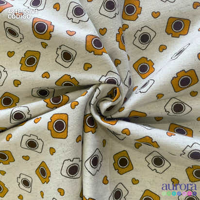Cotton Linen - Linho com Algodão - Câmera e Coração