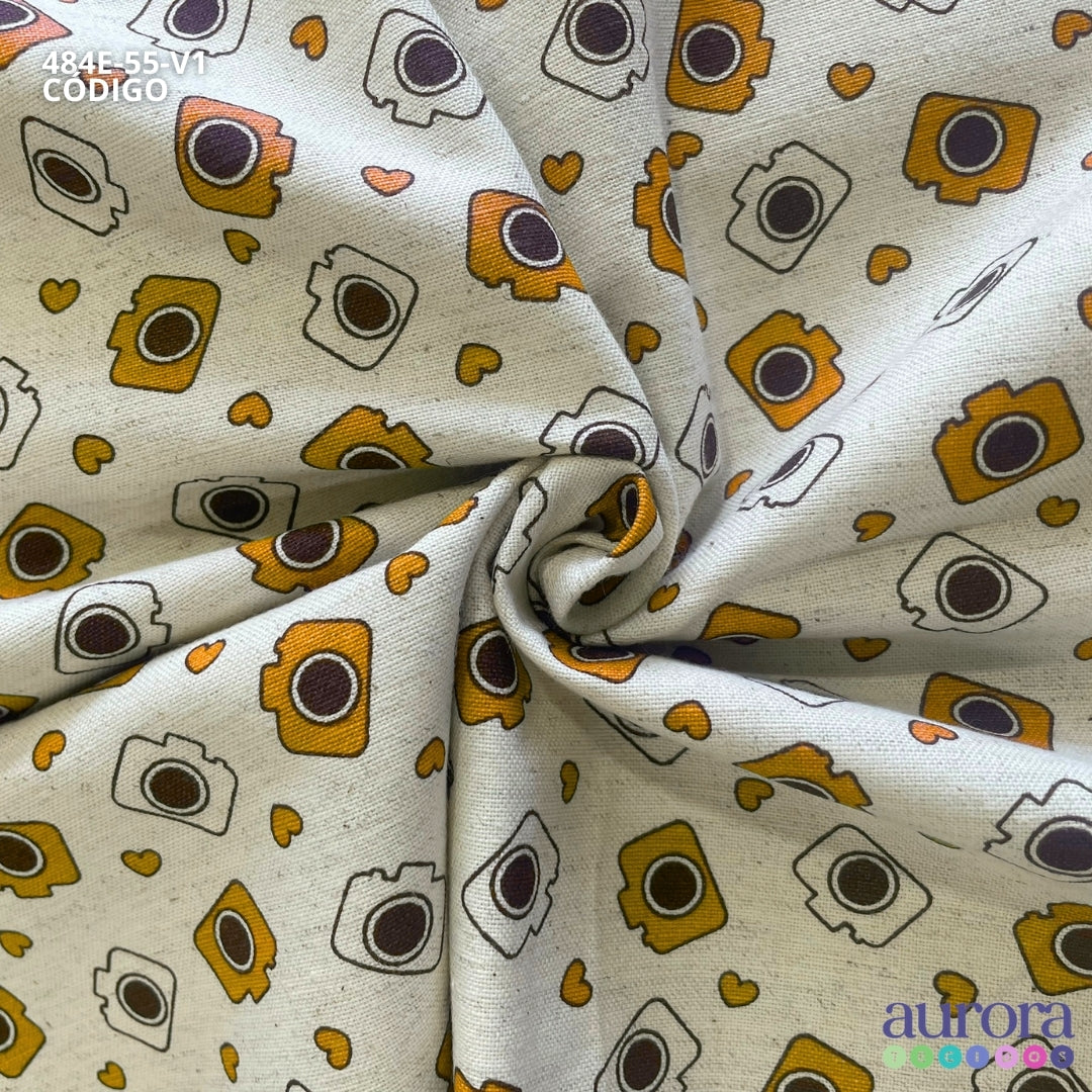 Cotton Linen - Linho com Algodão - Câmera e Coração