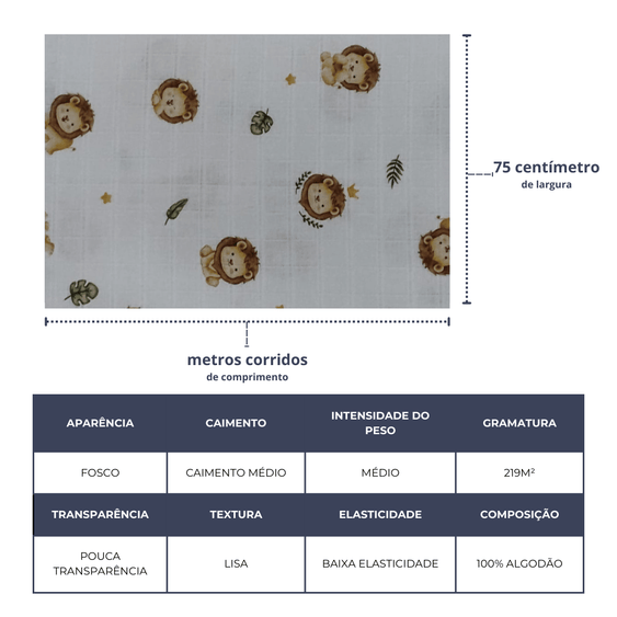 Tecido Fraldas Mini Quadriculadas /  Estampas Digitais - Coleção  Animais / Para Artesanato e Enxoval