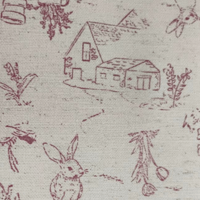 Tecido Linho com Algodão - Coleção Artesanato - Estampa Casa de Campo