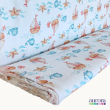 Tecido Flanela Digital - Estampas Animais Marinhos