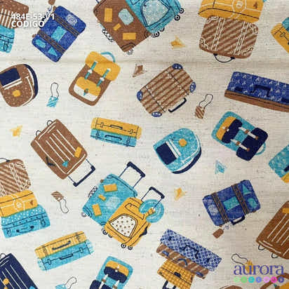 Cotton Linen - Linho com Algodão Estampa Bagagens