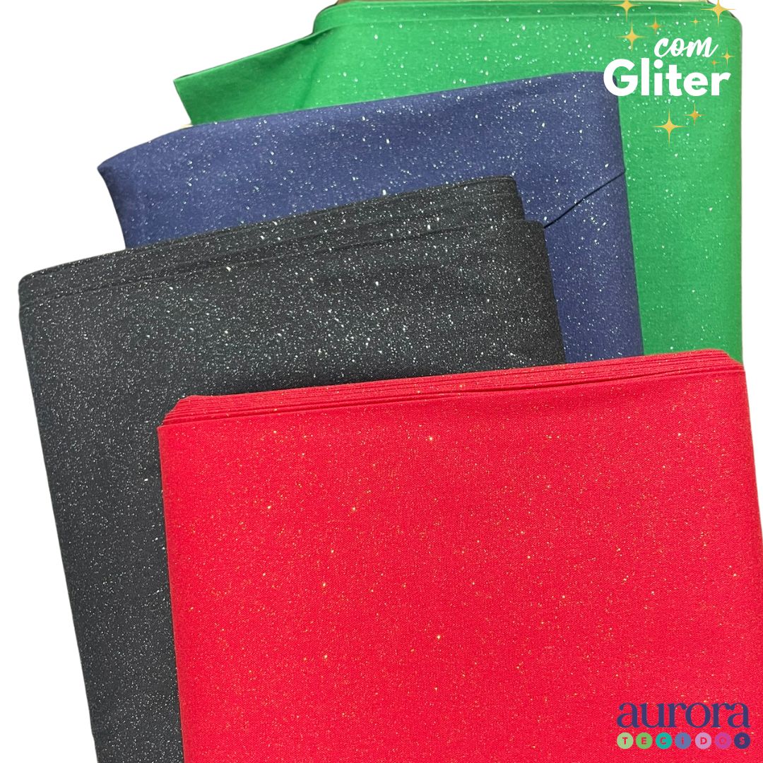 Tricoline Modena 100% Algodão- Liso c/ Gliter Prata