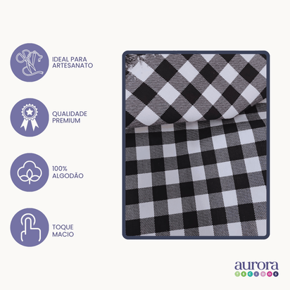 Tecido Linho Misto com Algodão - Estampa Xadrez