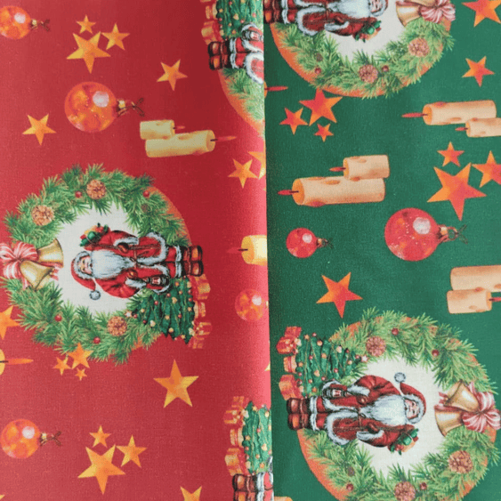 Tricoline Digital 100% Algodão - Coleção Natal Encantado - Guirlanda do Noel