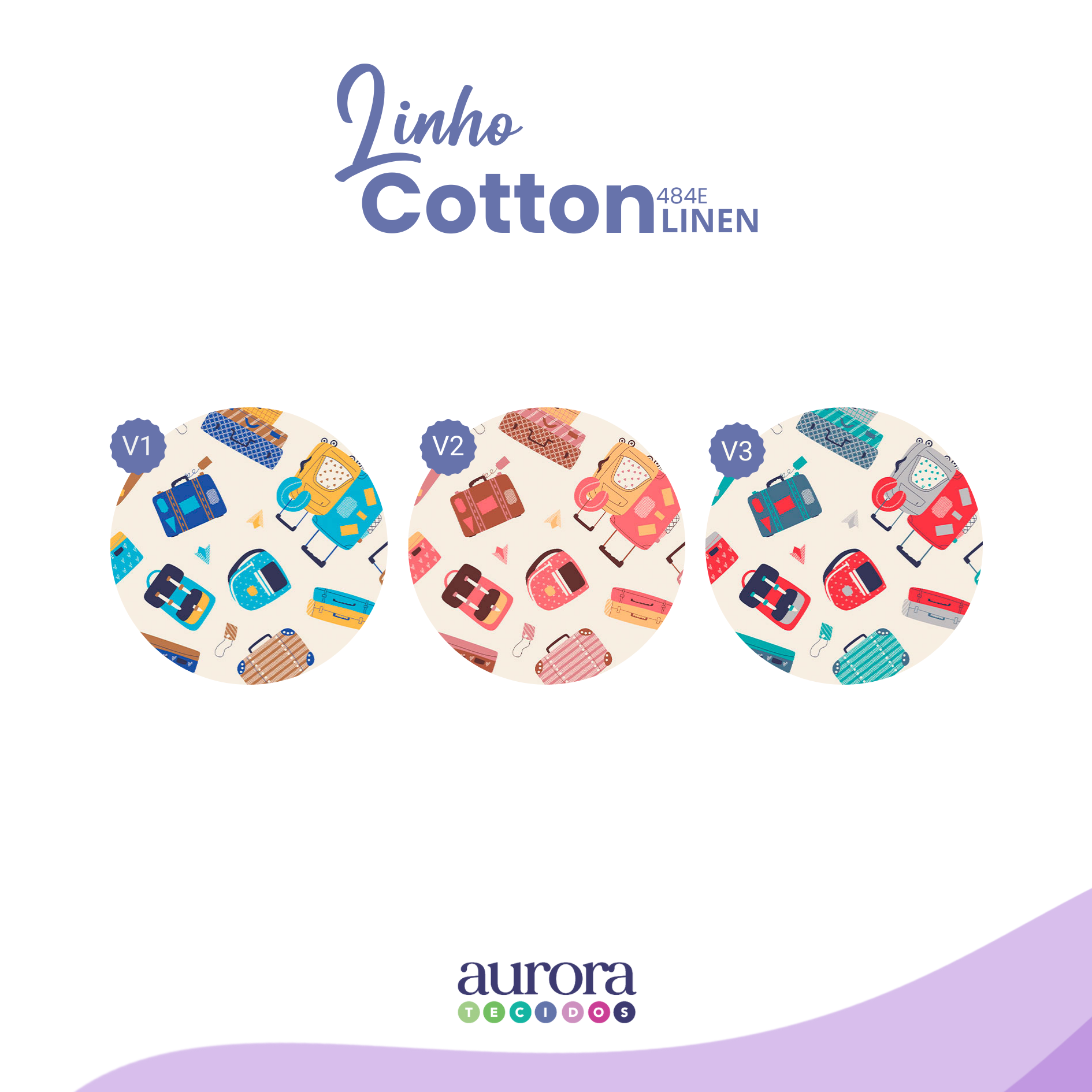 Cotton Linen - Linho com Algodão Estampa Bagagens