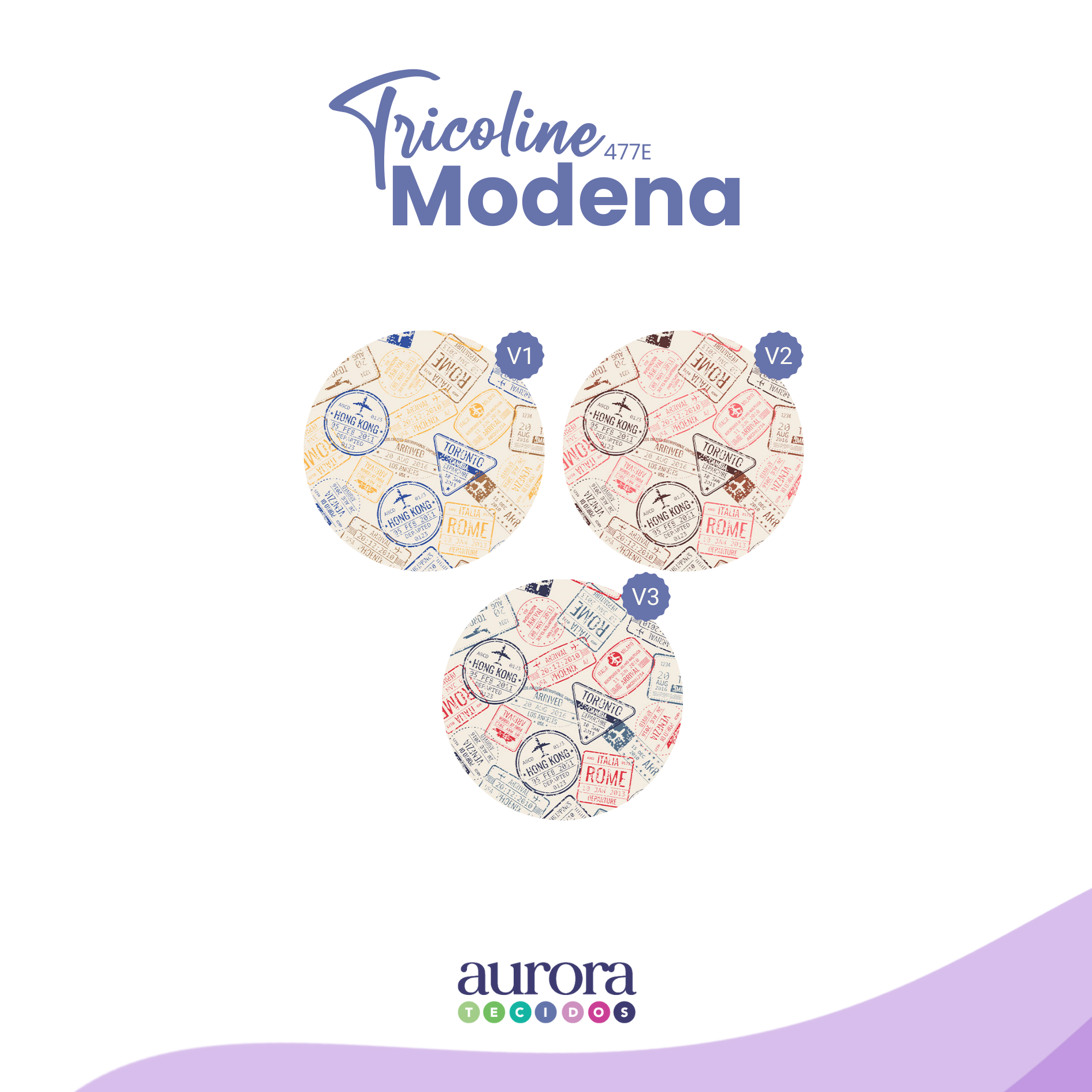 Tricoline Modena 100% Algodão - Carimbos