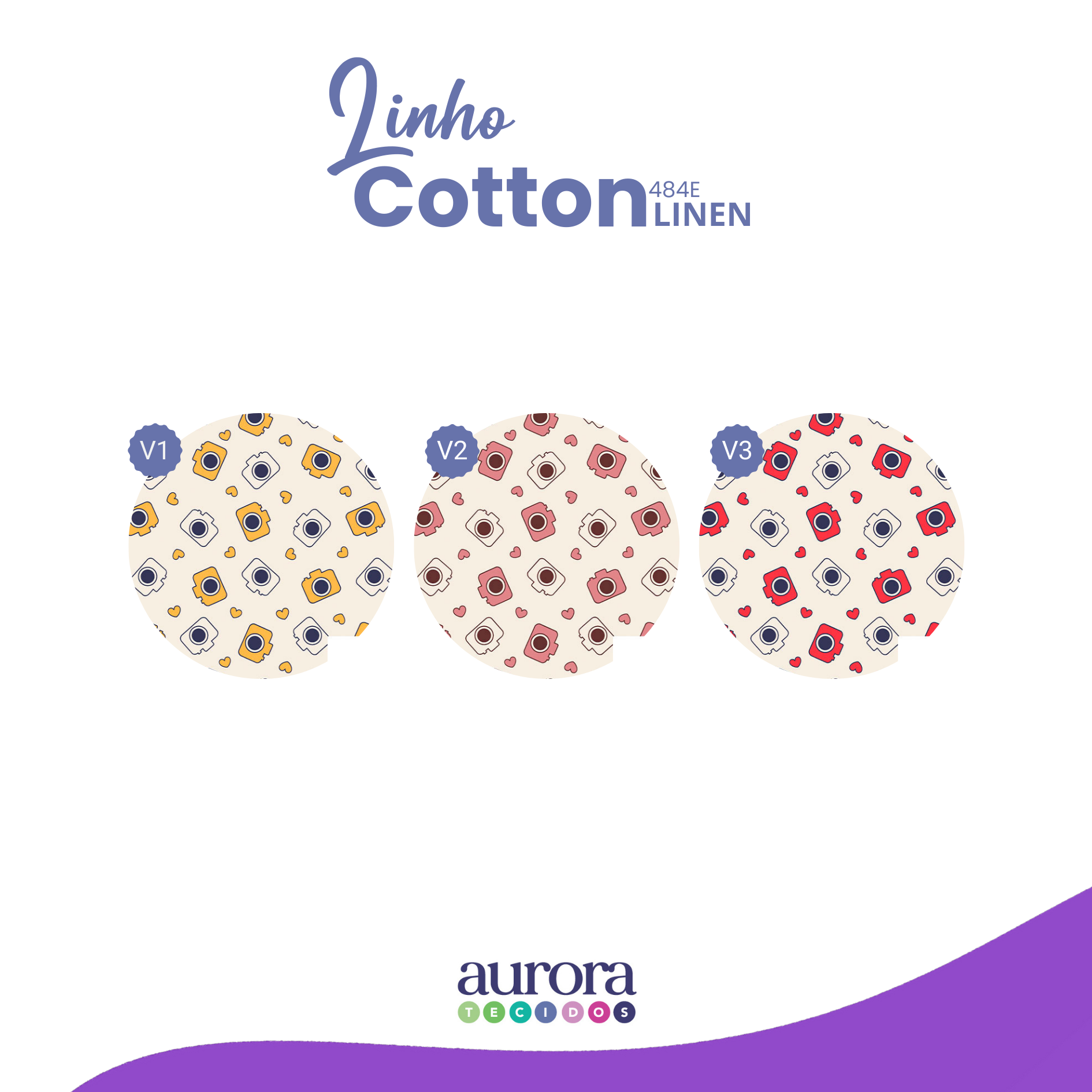 Cotton Linen - Linho com Algodão - Câmera e Coração