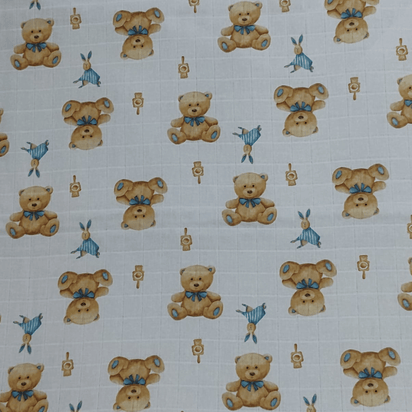 Fraldas Mini Quadriculadas Estampas Digitais - Coleção Ursos