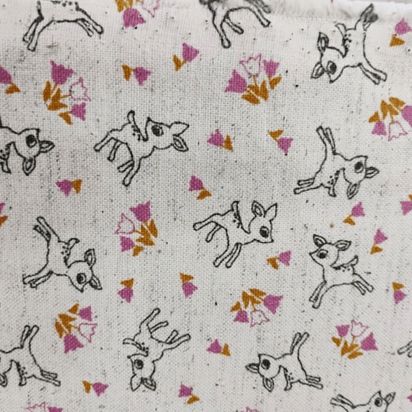 Tecido Linho com Algodão - Coleção Artesanato - Estampa Bambi