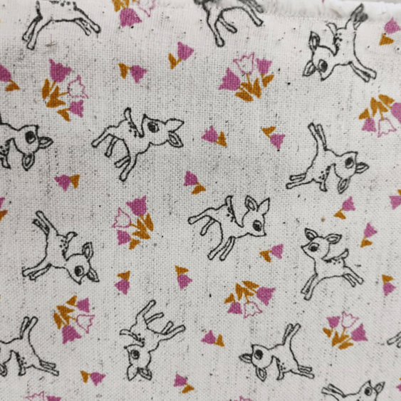 Tecido Linho com Algodão - Coleção Artesanato - Estampa Bambi