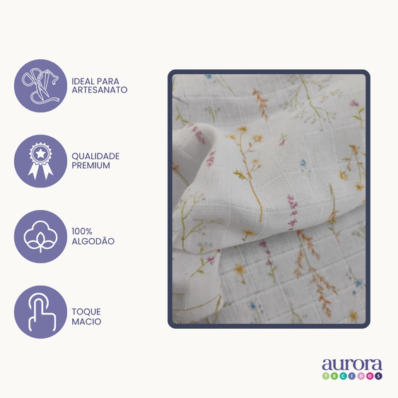 Fraldas Mini Quadriculada Estampas Digitais Floridas
