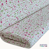 Tecido Linho com Algodão -Coleção Artesanato - Estampa Floral e Joaninhas