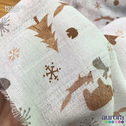 Fralda Dupla Estampada Entardecer - Bichos na Neve