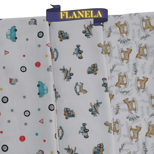 Tecido Flanela Digital - Estampas Brinquedos