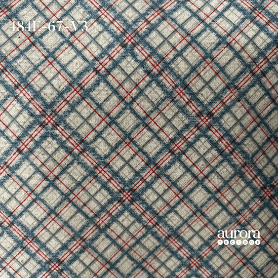 Cotton Linen - Linho com Algodão - Xadrez Diagonal Entardecer