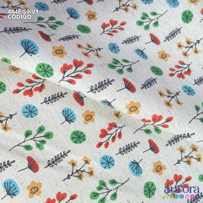 Cotton Linen - Linho com Algodão - Floral Colorido