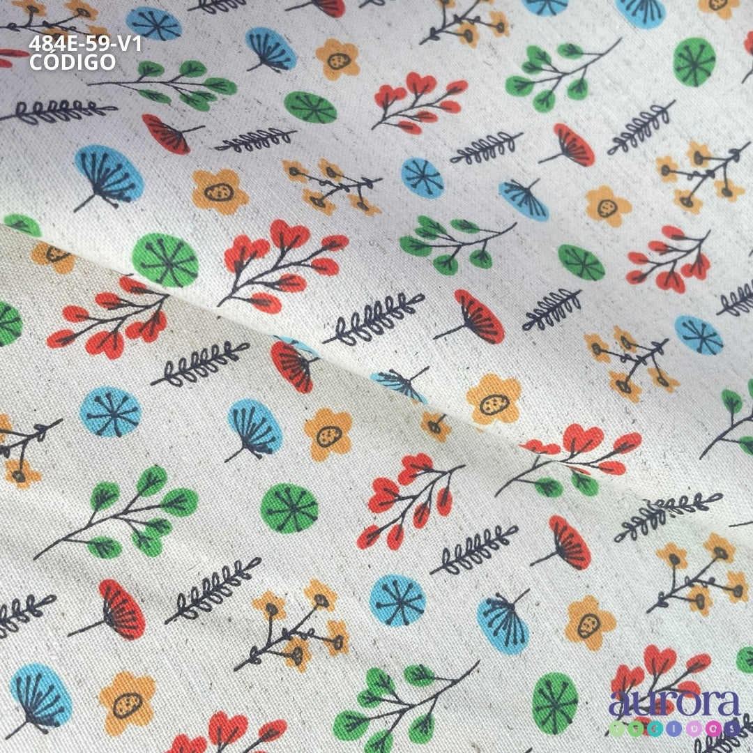 Cotton Linen - Linho com Algodão - Floral Colorido