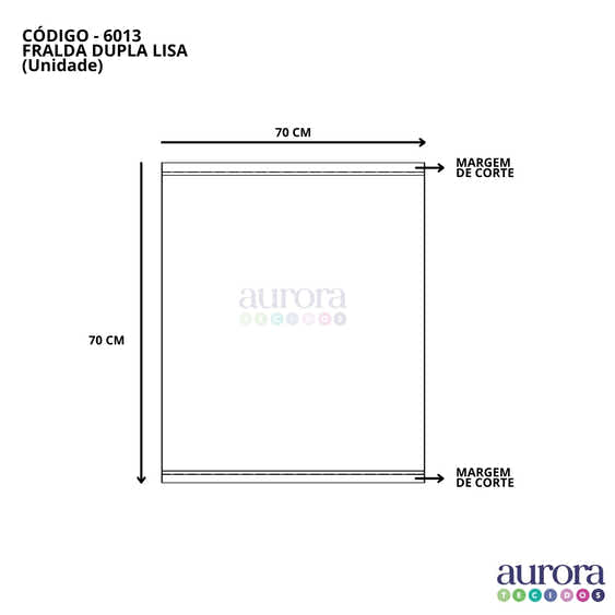 Fralda Lisa 100% Algodão – 70x70cm | Ideal para  Artesanato e Enxoval de Bebê