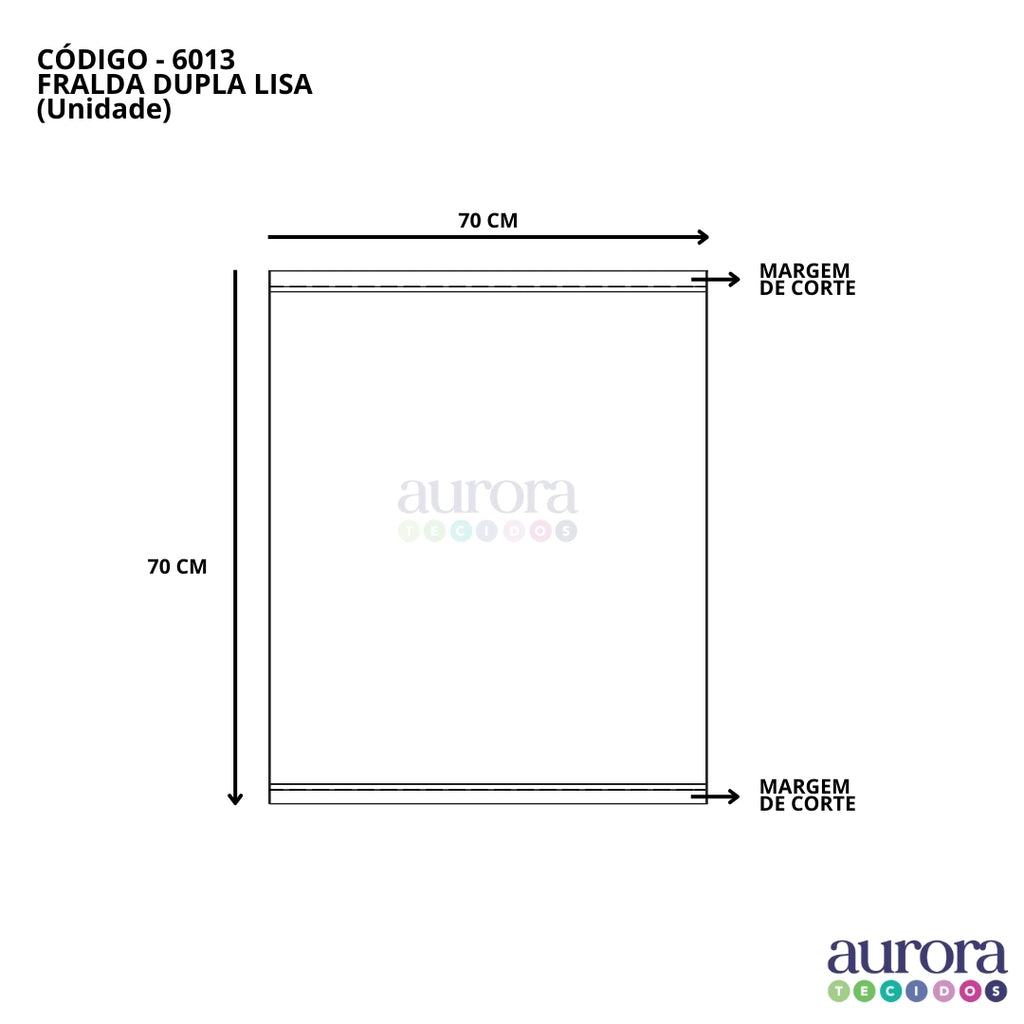 Fralda Lisa 100% Algodão – 70x70cm | Ideal para  Artesanato e Enxoval de Bebê
