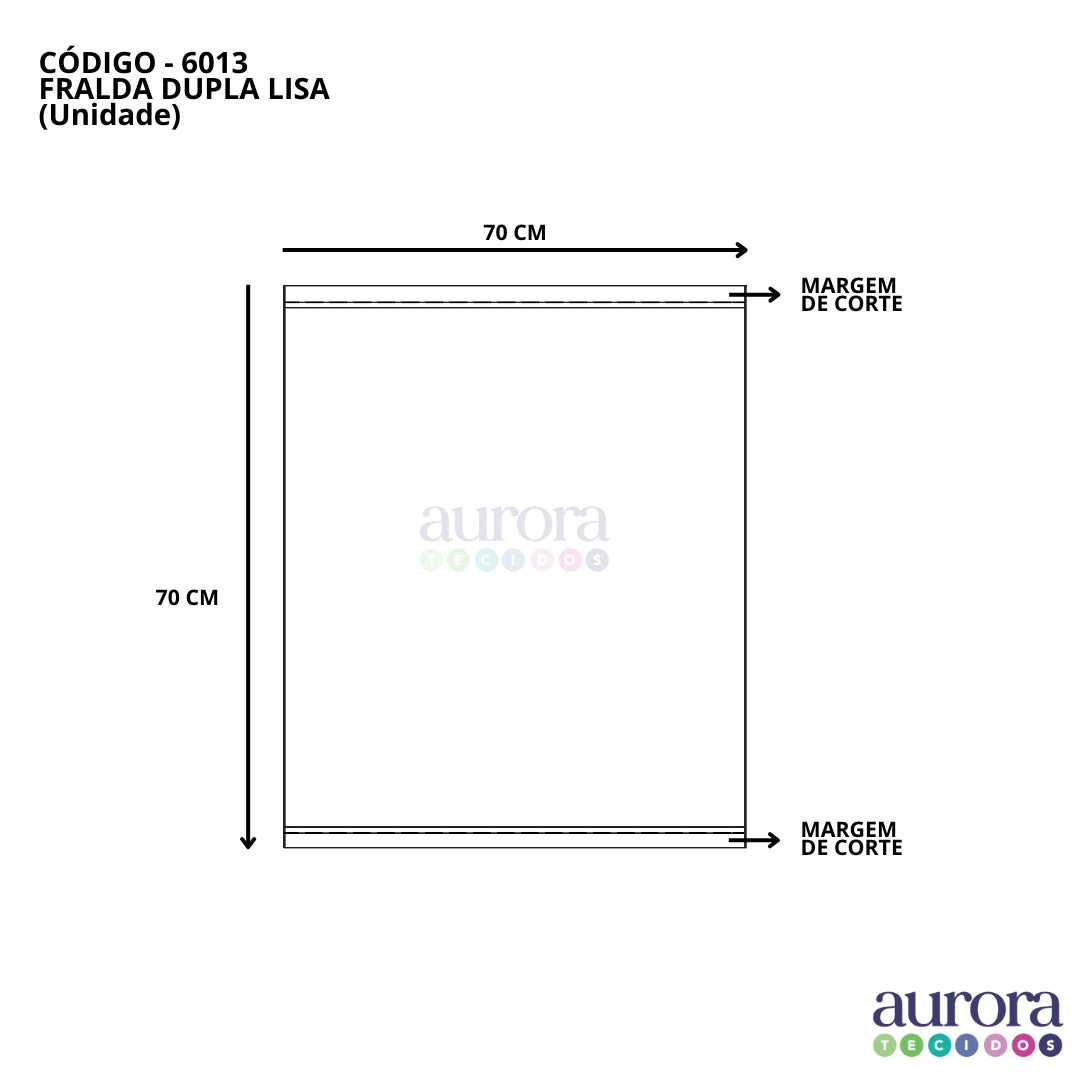 Fralda Lisa - largura 0,70 x 0,70 m