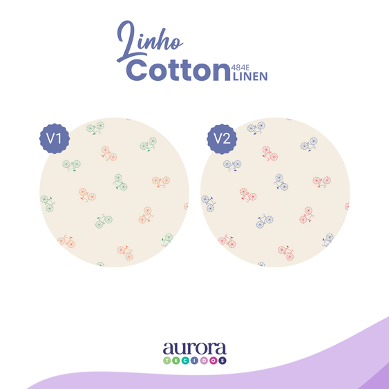 Tecido Algodão Linho Listras 80% Algodão / 20% Linho -  Estampa Bicicletas