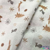 Fralda Dupla Estampada Entardecer - Bichos na Neve