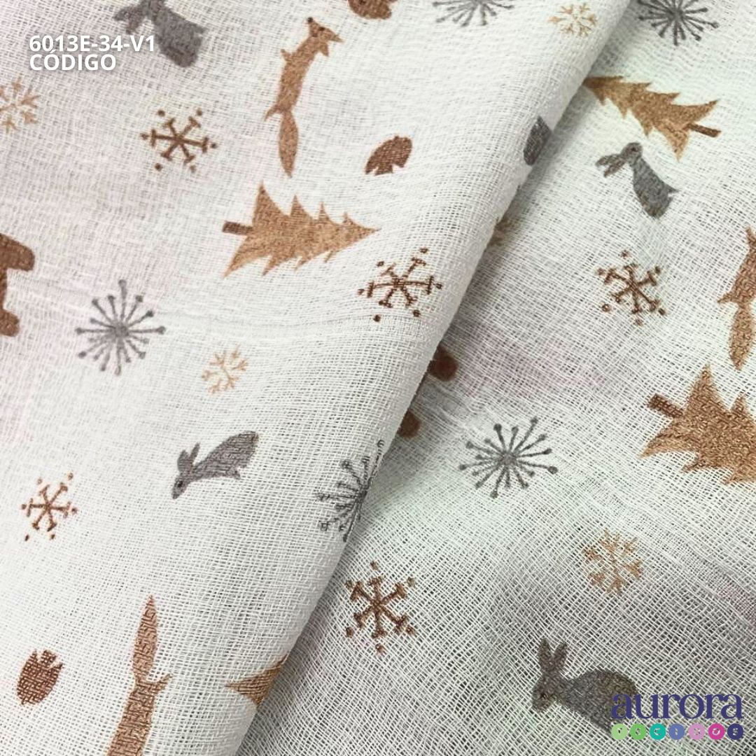 Fralda Dupla Estampada Entardecer - Bichos na Neve