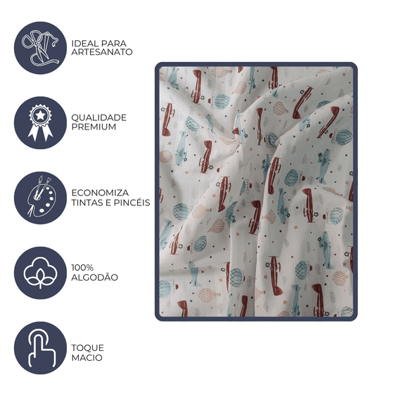 Fraldas Mini Quadriculadas com Variações de  Estampas Aéreas