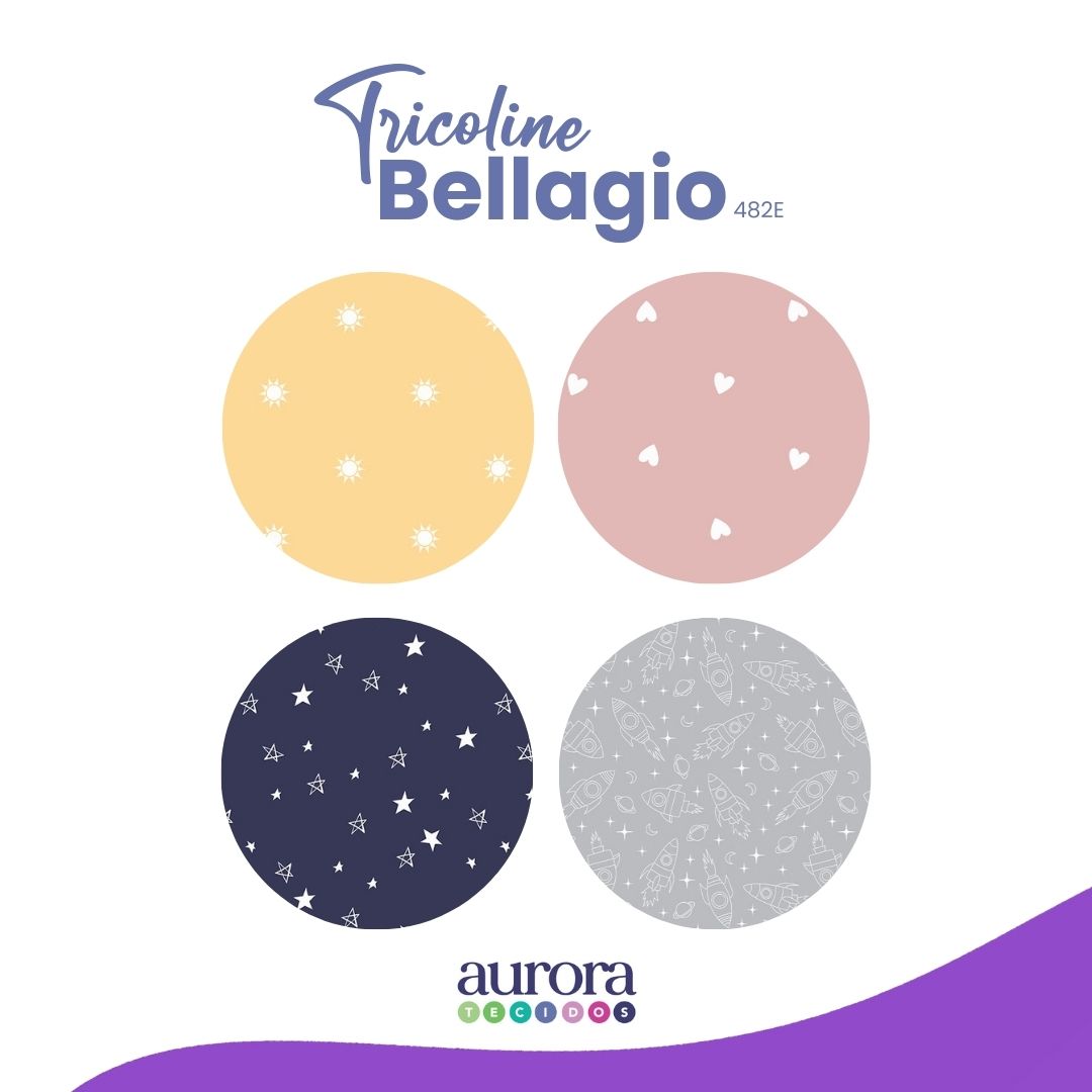 Tricoline Bellagio 170 fios - Foguete (Brilha no escuro)