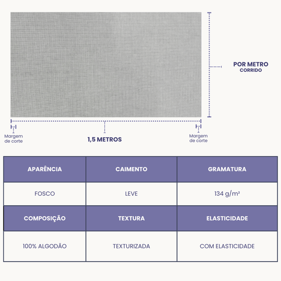 Tecido Fralda  Vichy Mini Quadriculada