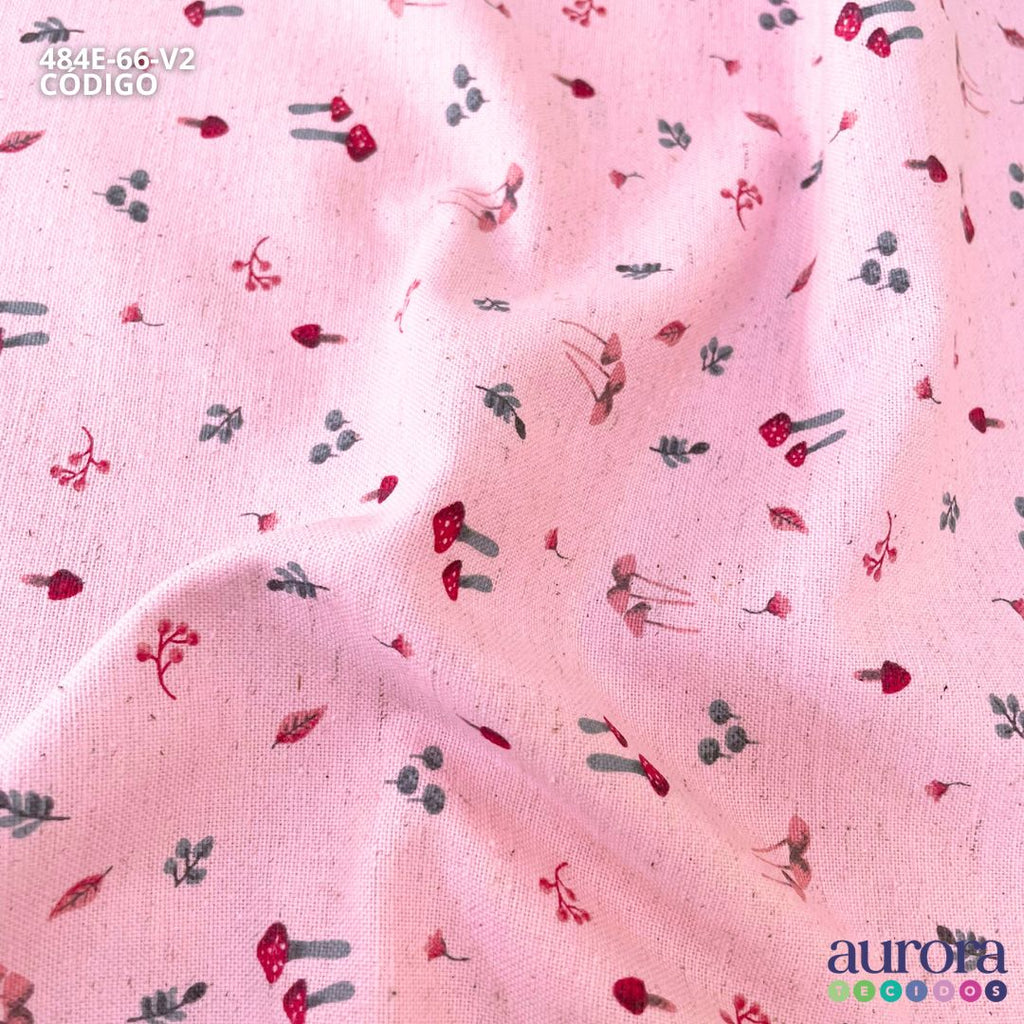 Cotton Linen - Linho com Algodão - Cogumelos Entardecer