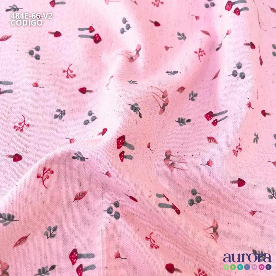 Cotton Linen - Linho com Algodão - Cogumelos Entardecer
