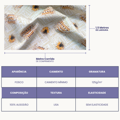 Tricoline Digital 100% Algodão - Coleção Ano Novo