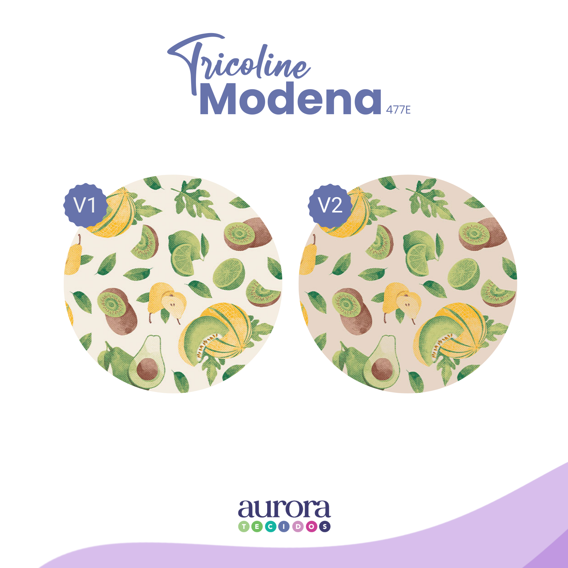 Tricoline Modena 100% Algodão - Kiwi e Abacate